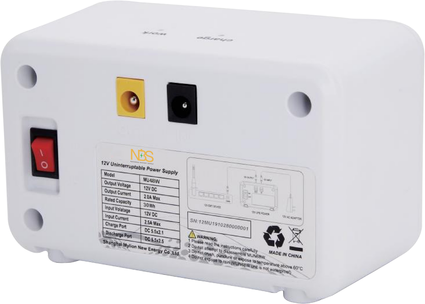Mini UPS Battery Backup – 48W for WiFi & Cameras