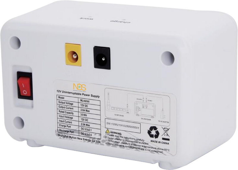 Mini UPS Battery Backup – 48W for WiFi & Cameras